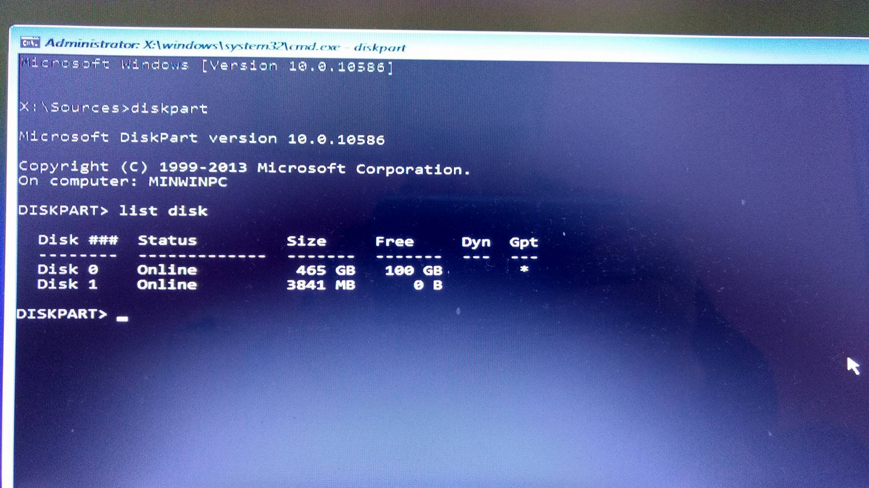 hard drive Can't install windows beacause the disk is of the GPT