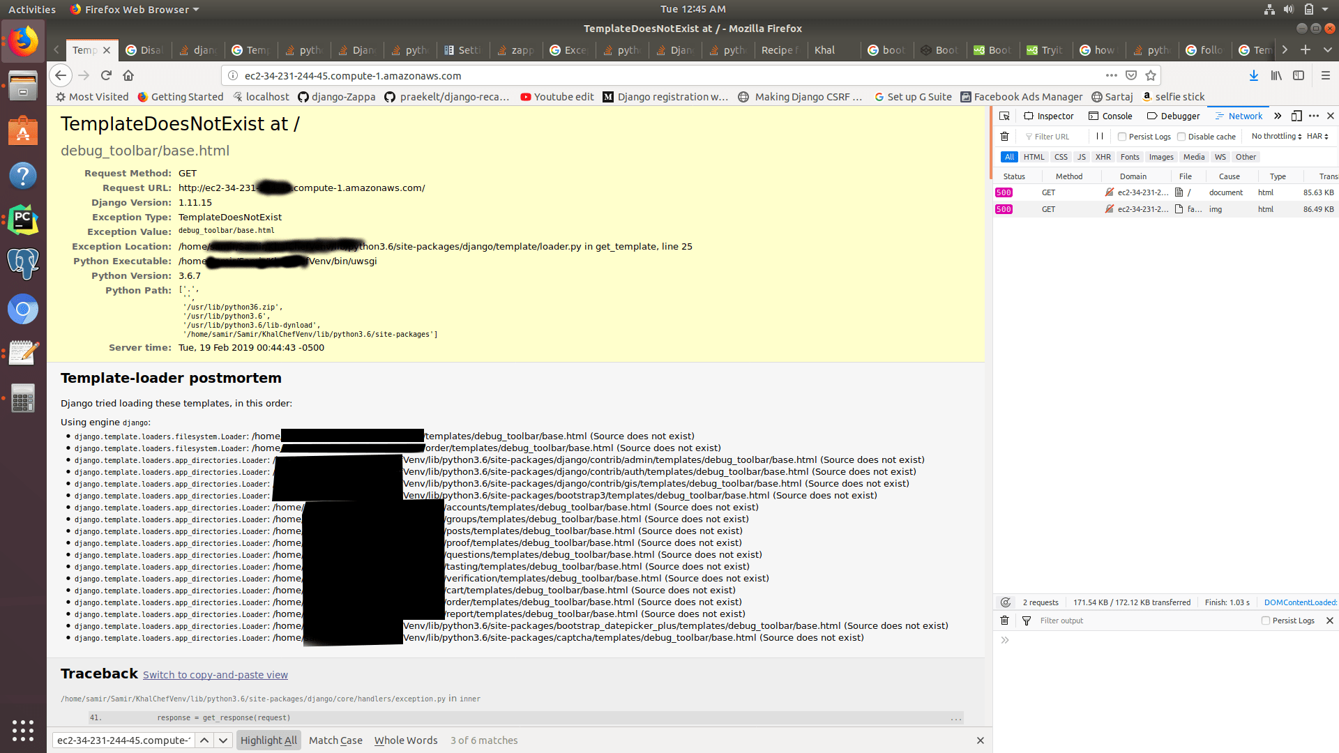 Django Templatedoesnotexist At Debug Toolbar Base Html After Deployiing To Ec2 Stack Overflow