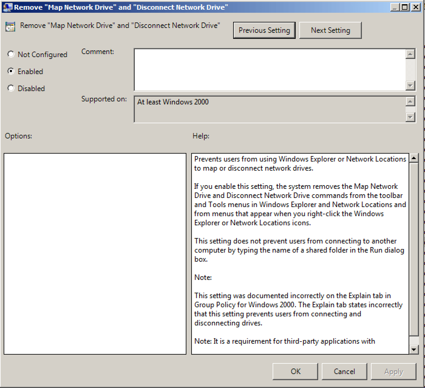 windows Remove or Disable "Add a Network Location" Server Fault