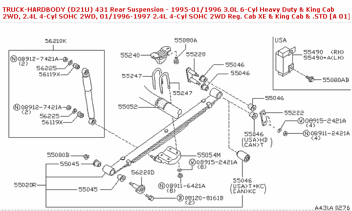 Resortes de hoja trasera Nissan Hardbody Heavy Duty
