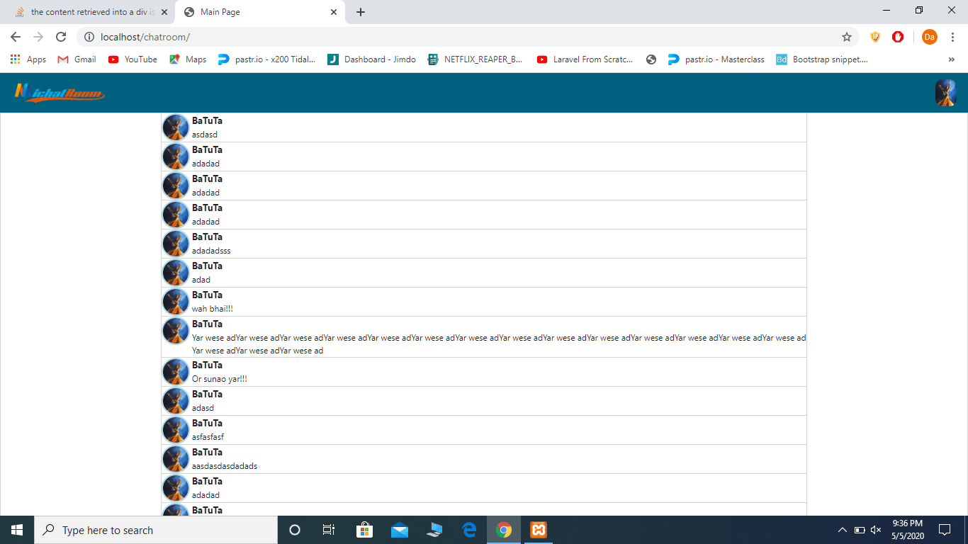 javascript The content retrieved into a div is pushing the page down