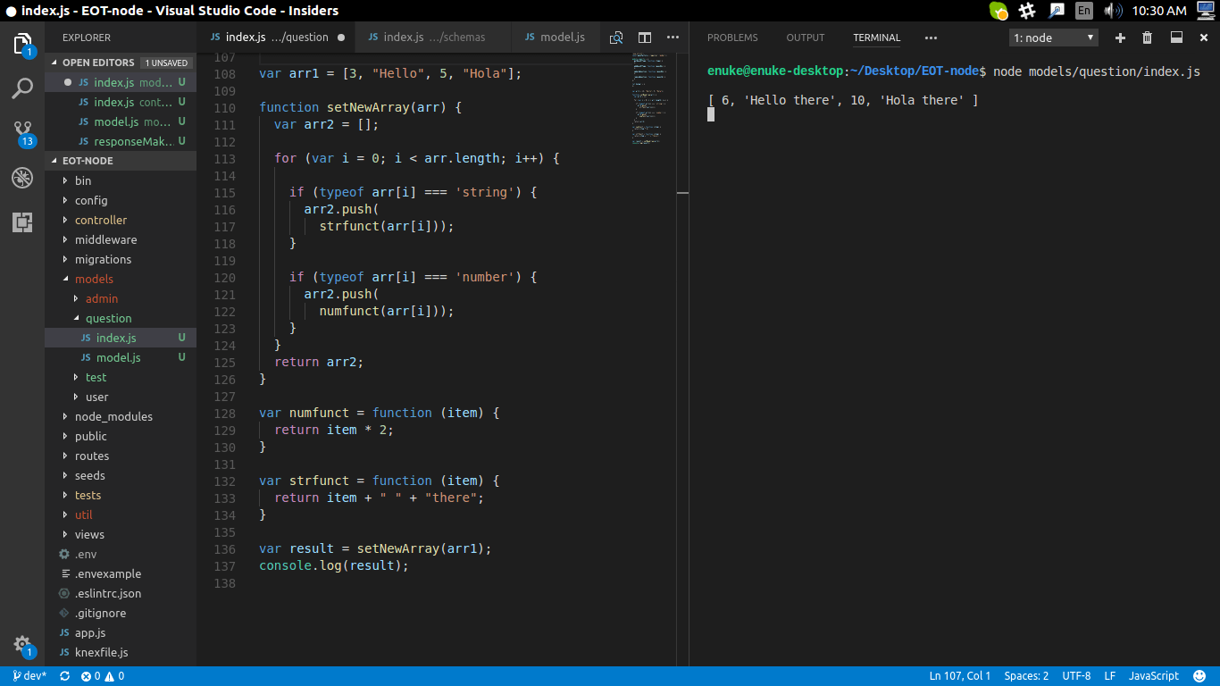 Checking the type of an element in an array in Javascript Stack Overflow