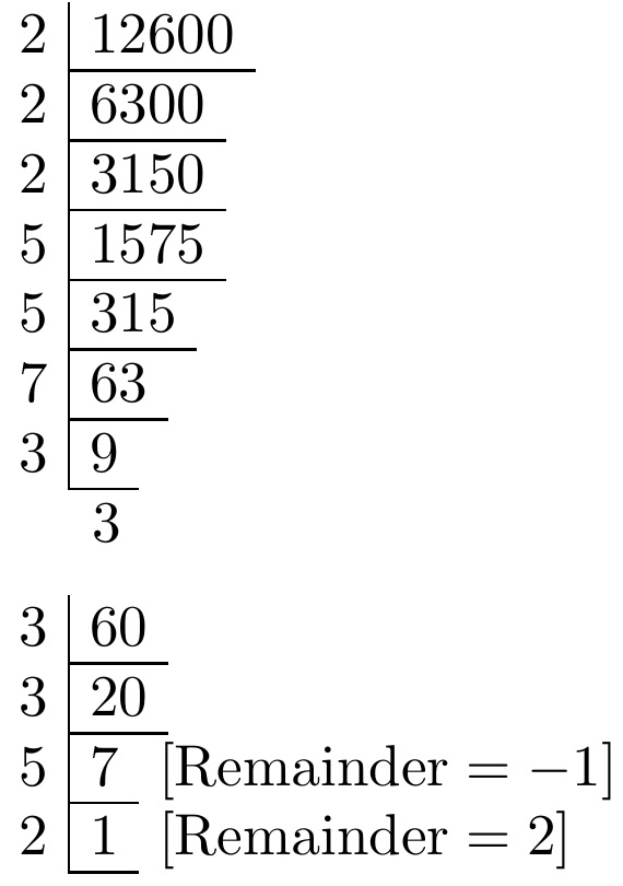 tables Prime factorization TeX LaTeX Stack Exchange