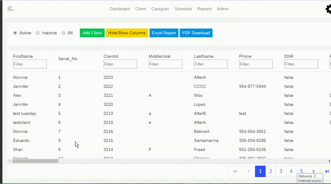 drag and drop order of table columns is not maintained when columns are
