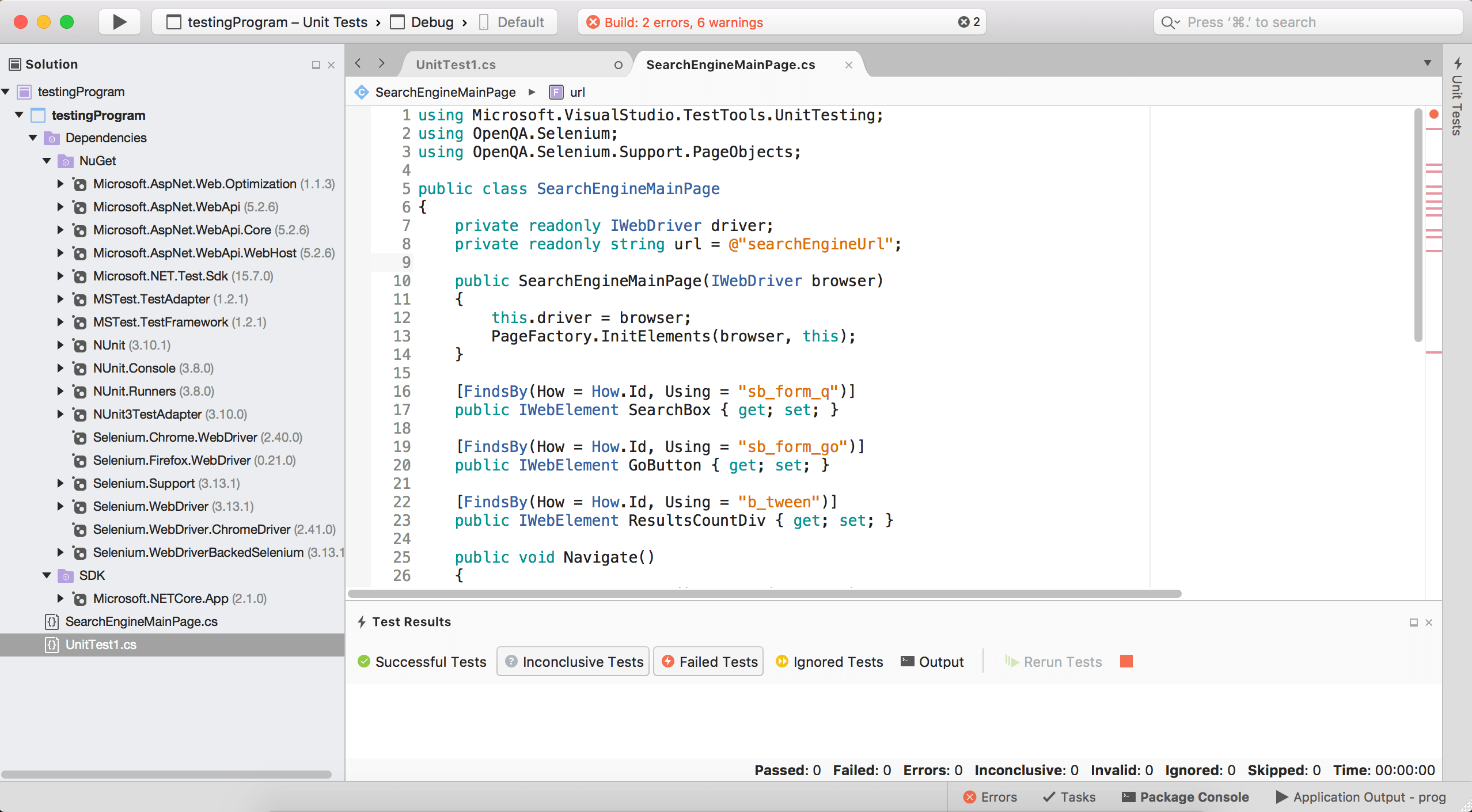 c Error CS0246 The type or namespace name 'WebDriverWait' could not