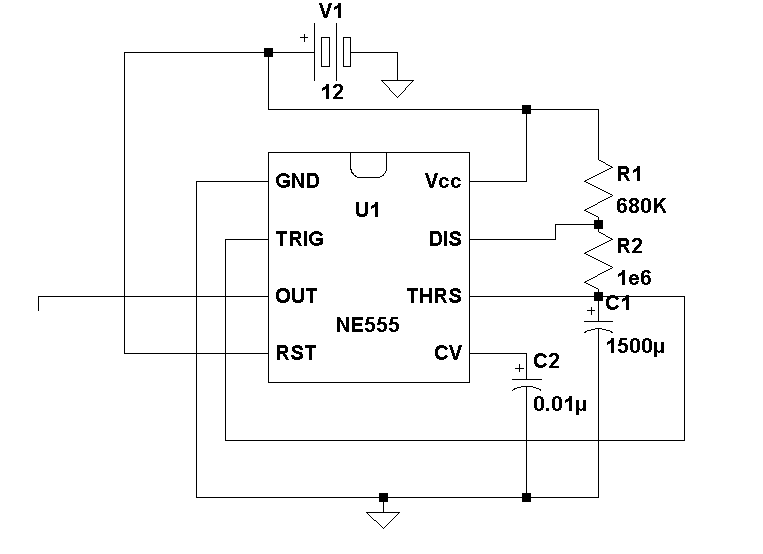 ltspice Why is the output from this astable 555 the reverse of it's