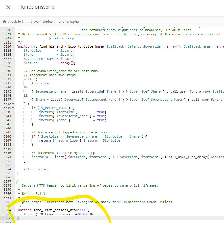 How to change WordPress header x frame option SAMEORIGIN TO ALLOWALL OR