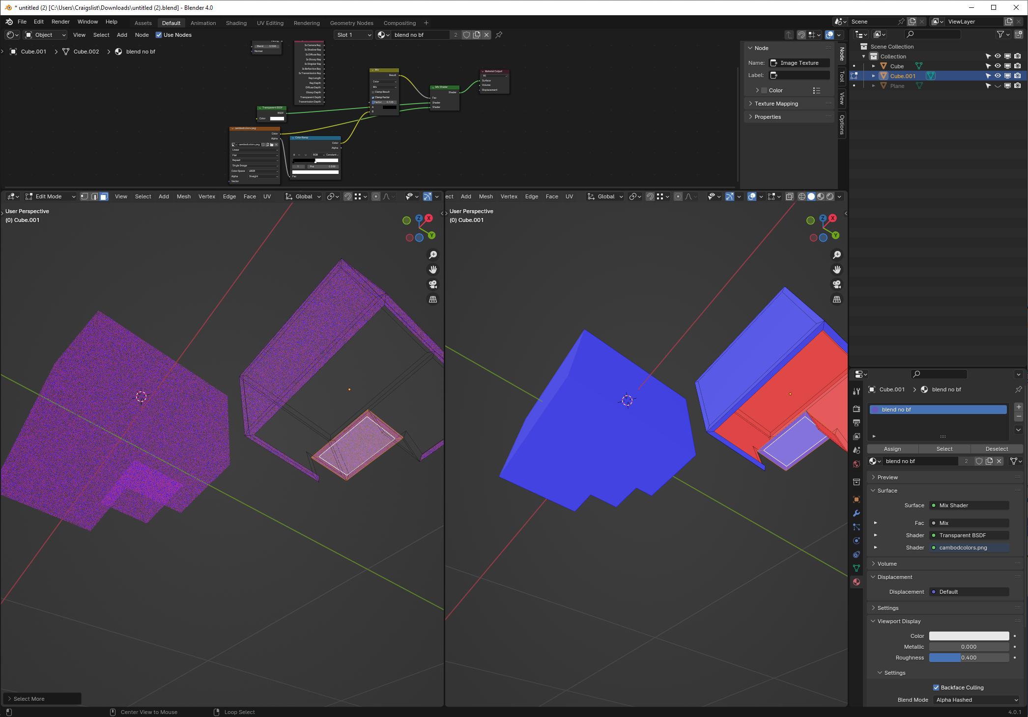 cycles render engine - Backface Culling shows facethrough model