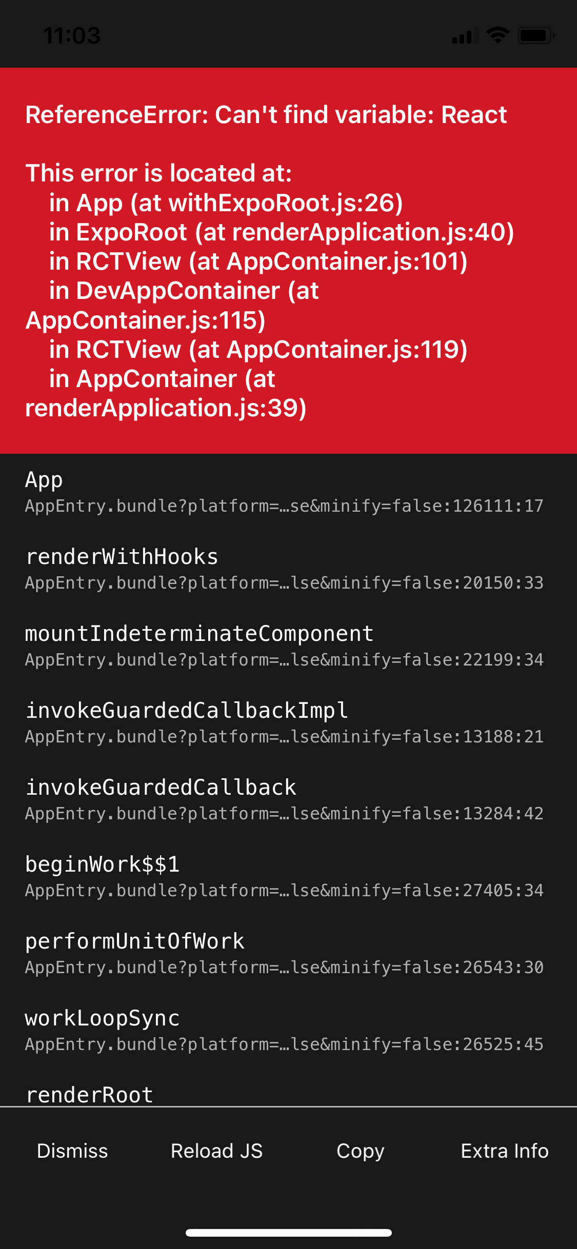 React Native/Expo + Next.js app crashes in Expo app (Can't