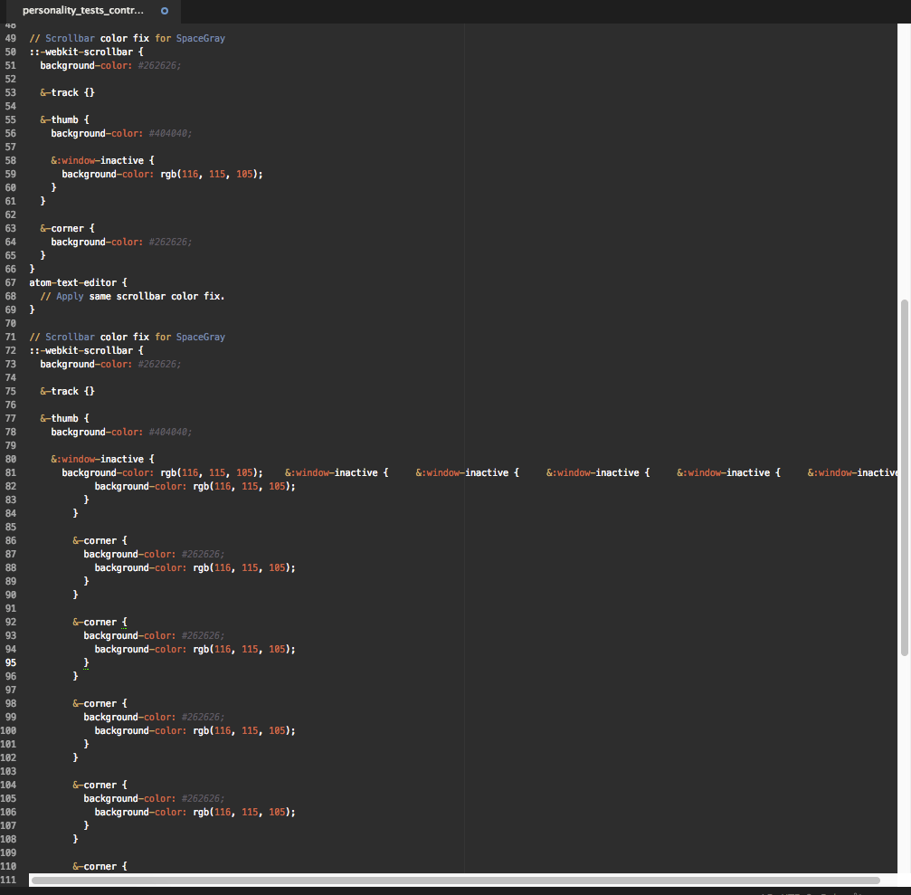 html Change atomtexteditor pane scrollbar colours Stack Overflow