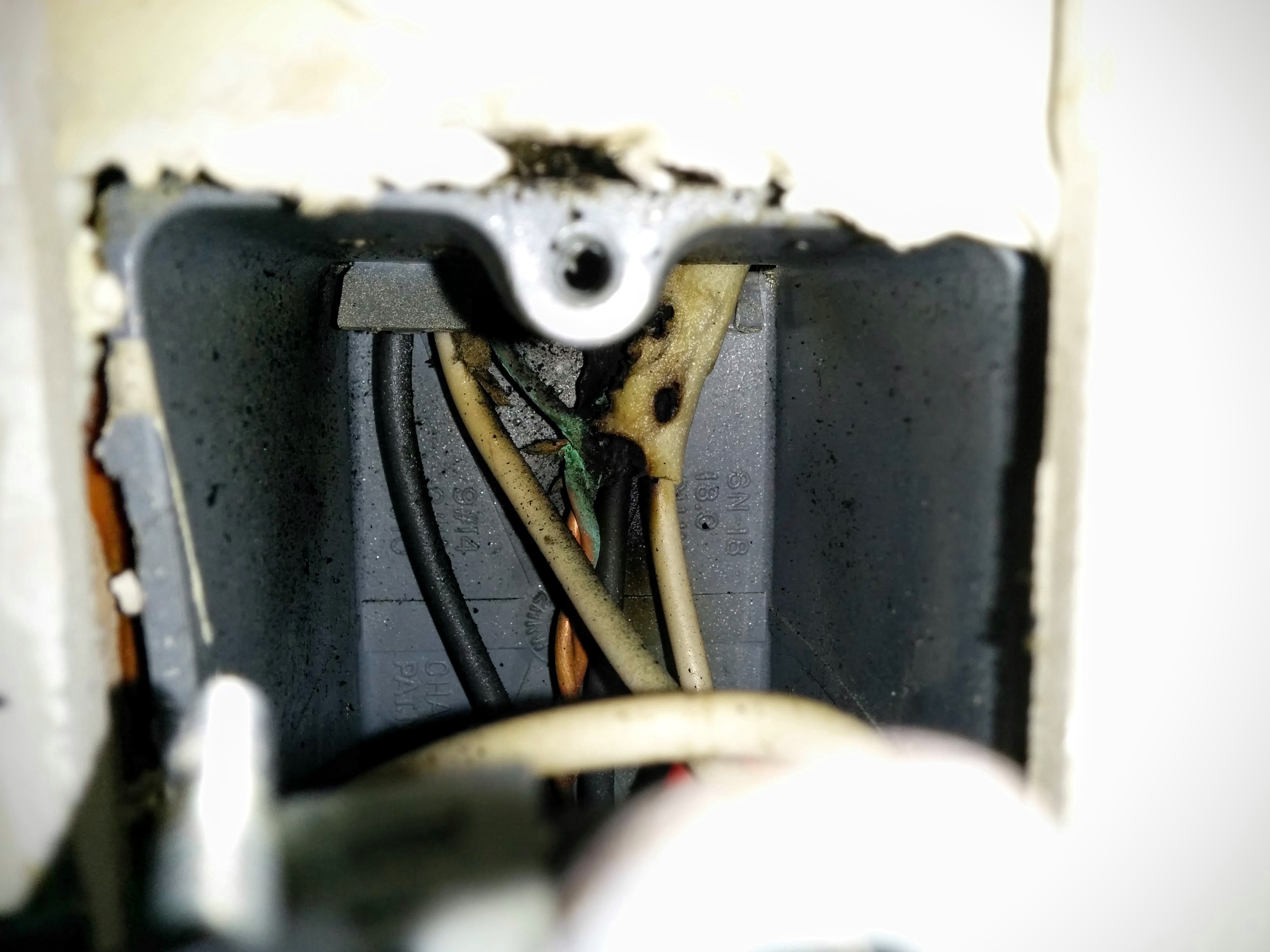 electrical Burnt sheathing behind outlet Home Improvement Stack