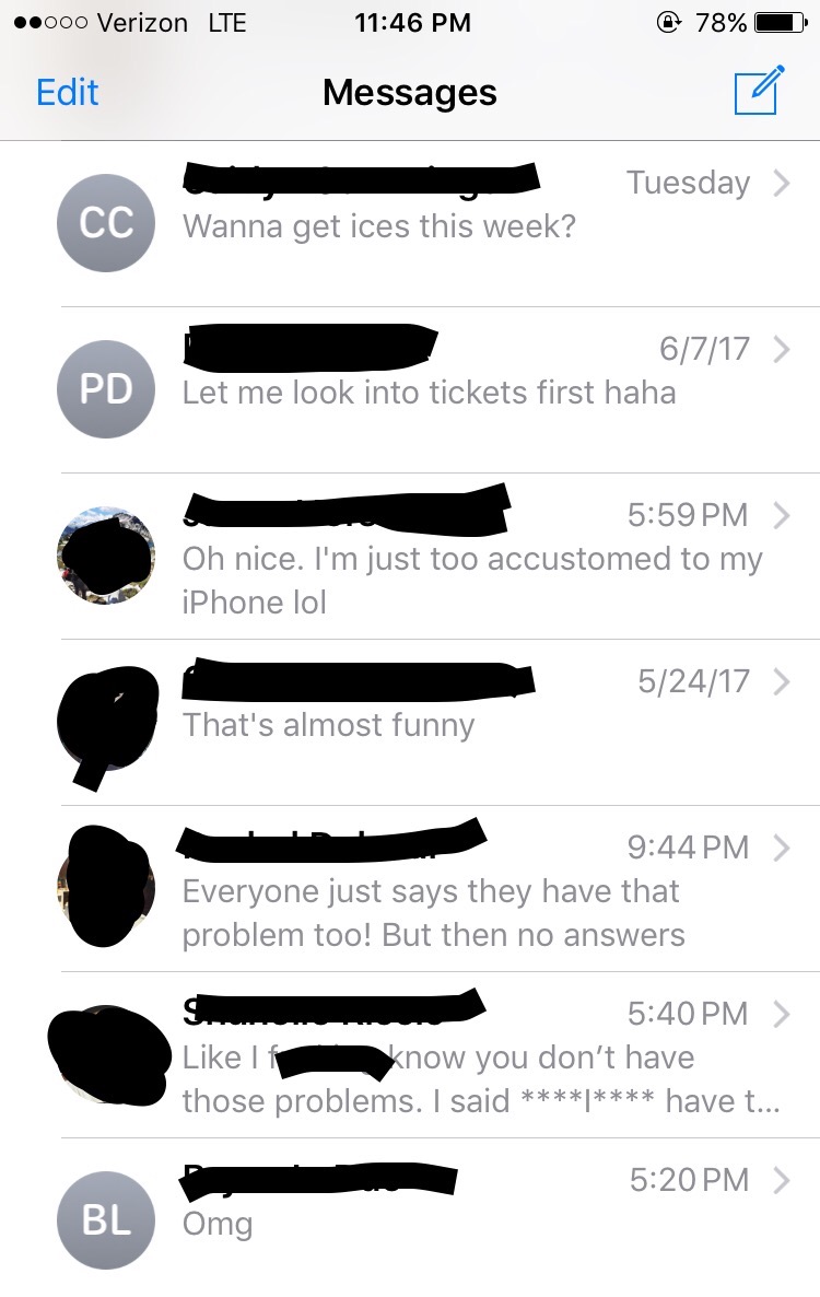 ios iMessage displaying conversation threads out of order on iPhone