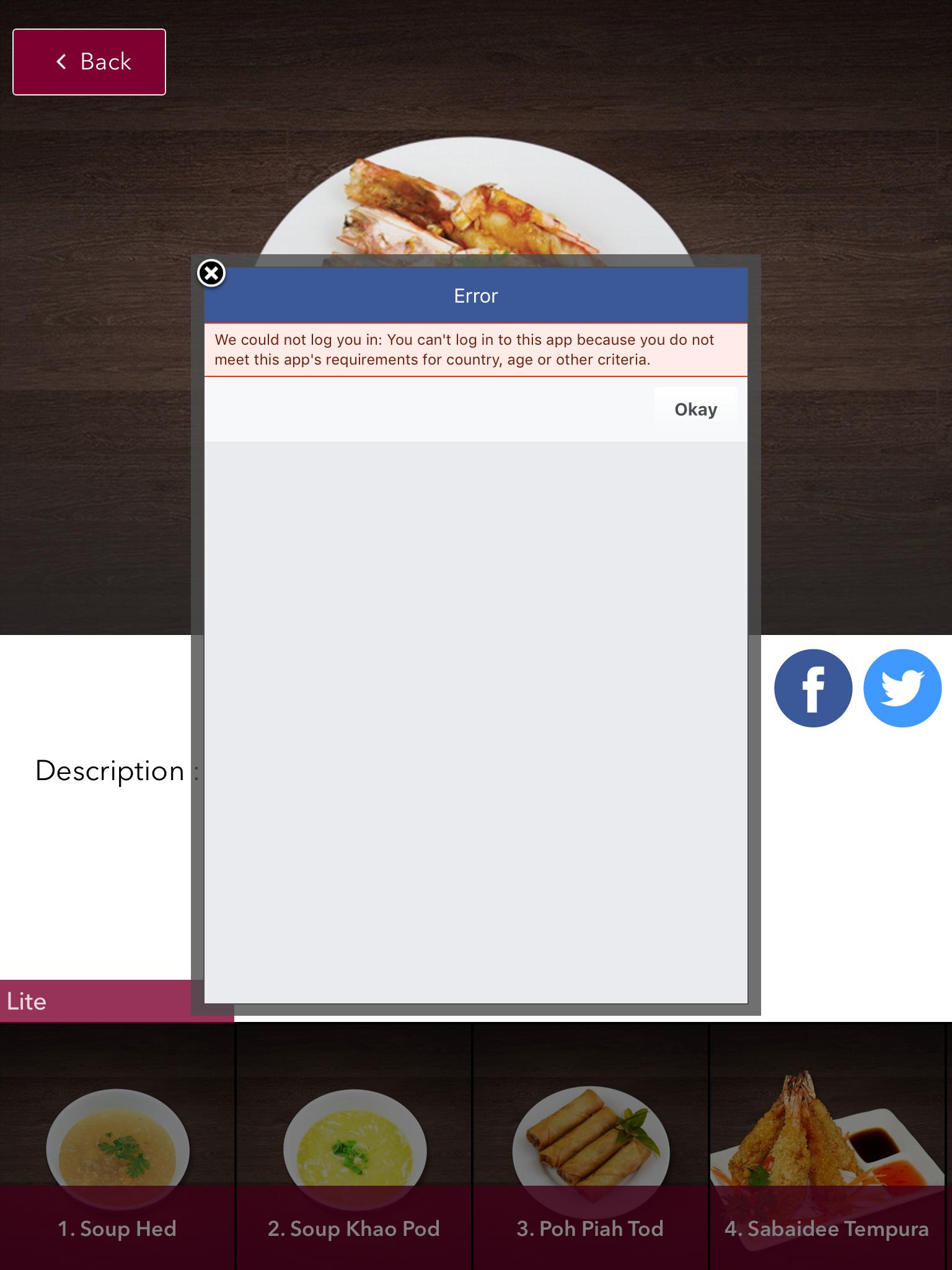 Cannot share a dish on Facebook in my IOS app Stack Overflow