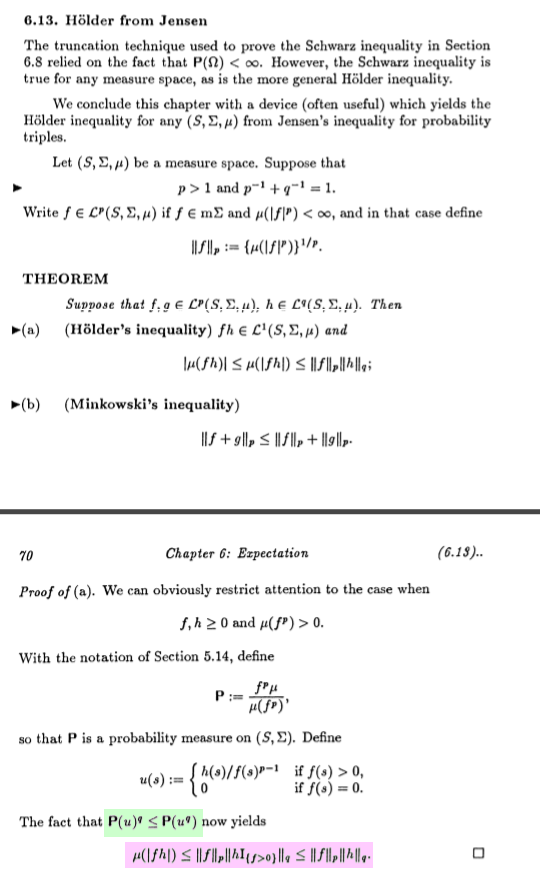 measure theory David Williams "Probability with Martingales" 6.13.a