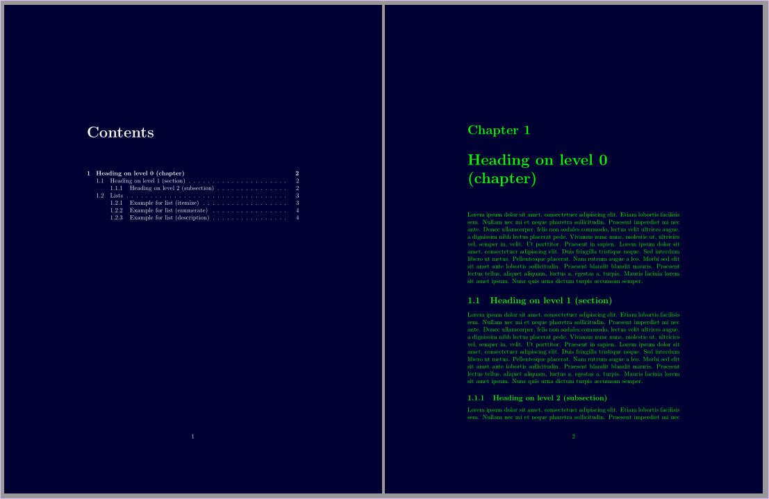 pagecolor Table of contents page numbers not displayed in right color