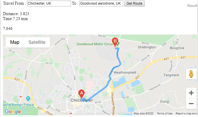 Remove KM on google map distance calculation using html and javascript