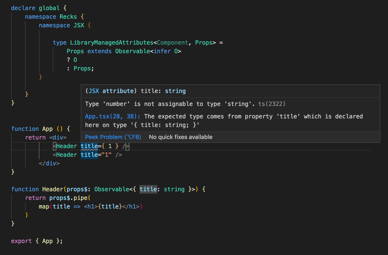 [SOLVED] JSX TypeScript definitions override for custom framework's