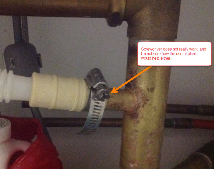 drain Dishwasher Hose Clamps won't open Home Improvement Stack Exchange