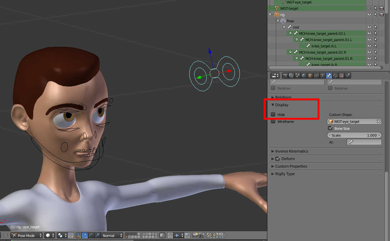 animation eye target controller is not visible in CG Cookie Flex Rig