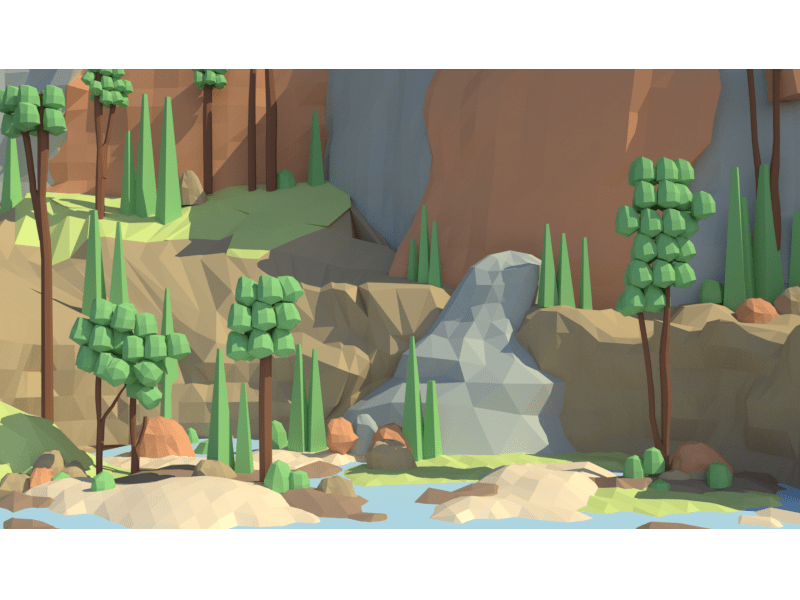 Low poly terrain blender