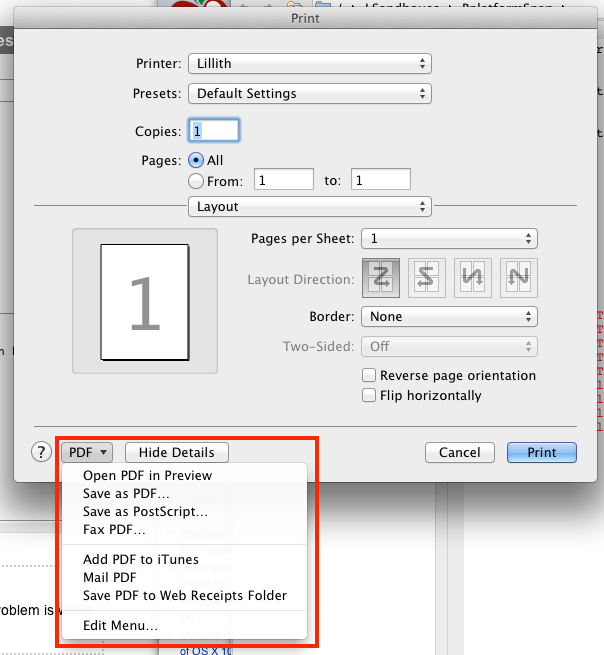 java How to detect the ‘Save as PDF…’ was picked from an AWT