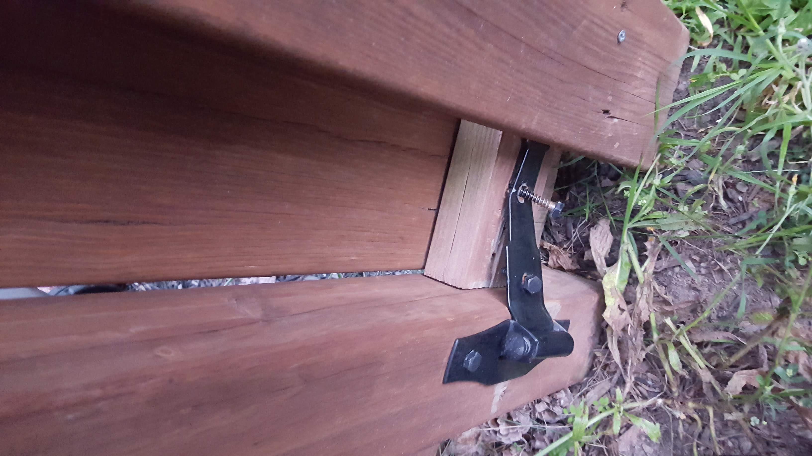 wood How to repair this hefty wooden fence gate? Home Improvement