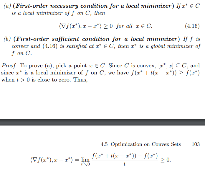 convex optimization Firstorder necessary condition for