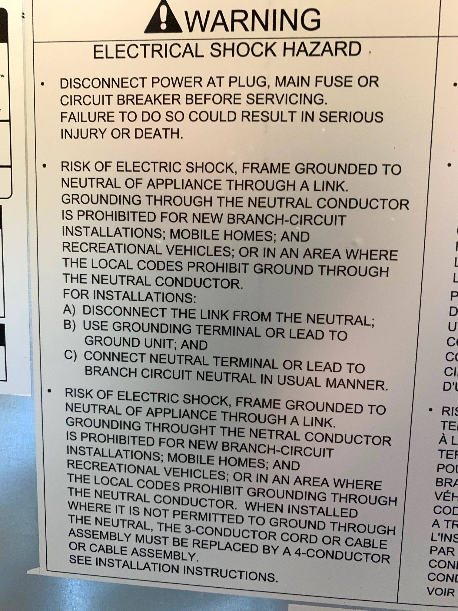 Electrical New Electric range trips GFCI when plugged in 4 wire