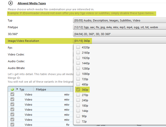 Download only 1 variant of each video file in JDownloader? Super User