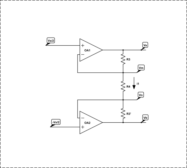 Commonmode gain of an instrumentation amplifier buffer stage