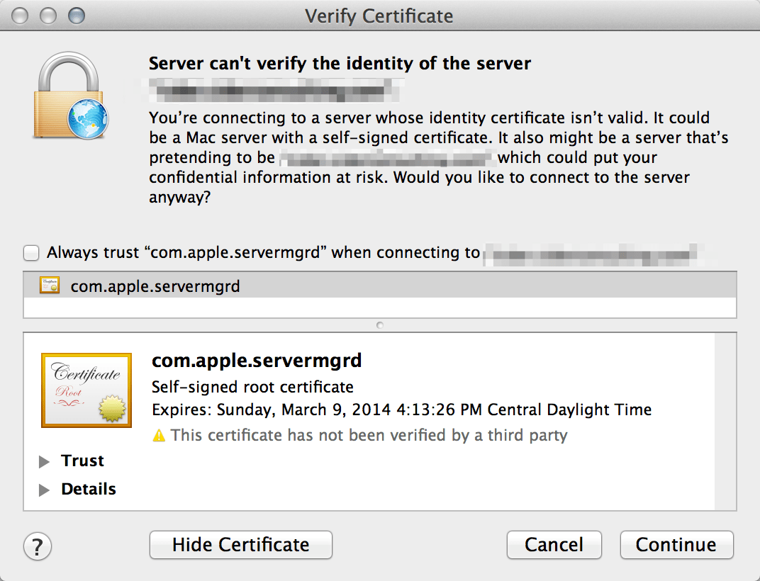 macos How do I get com.apple.servermgrd to use a non