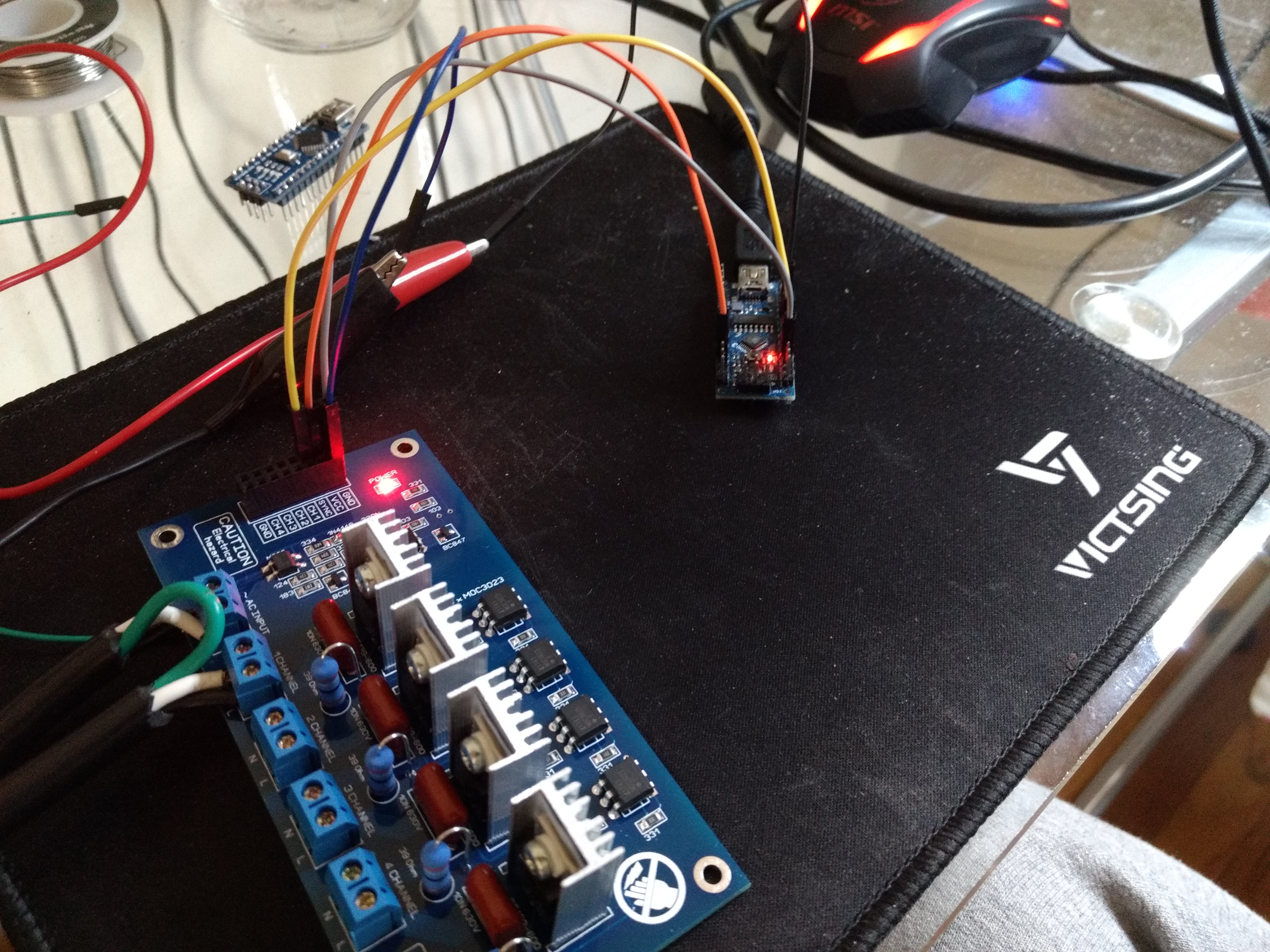 Krida 4 ch ac dimmer triac fails to initialize from an Arduino
