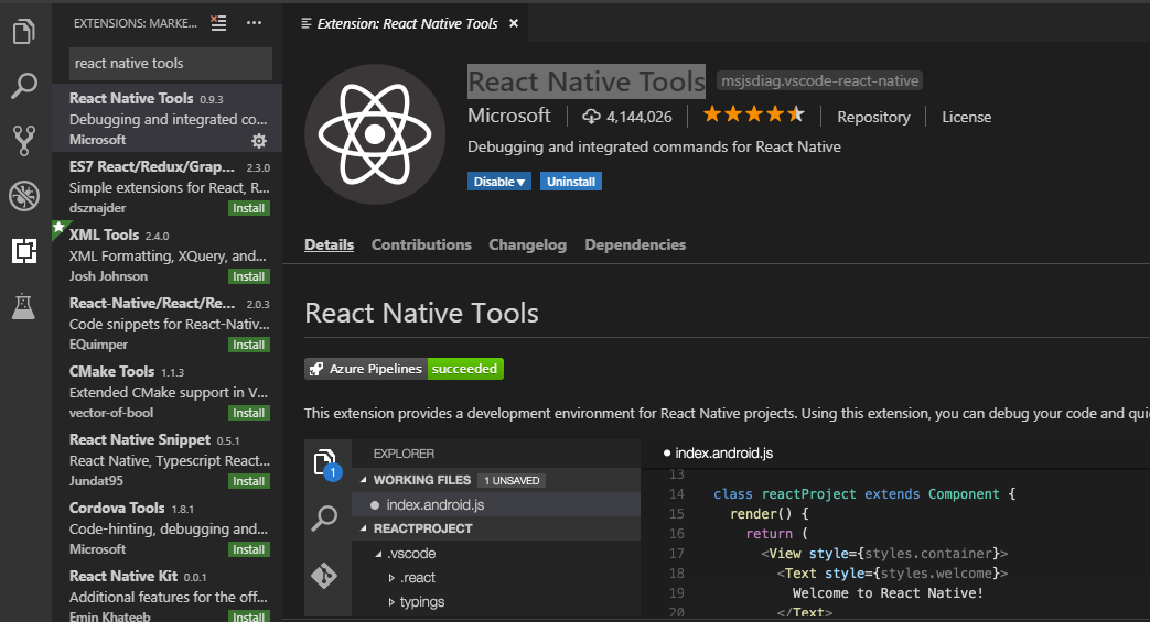 How to debug react native apps in visual studio code