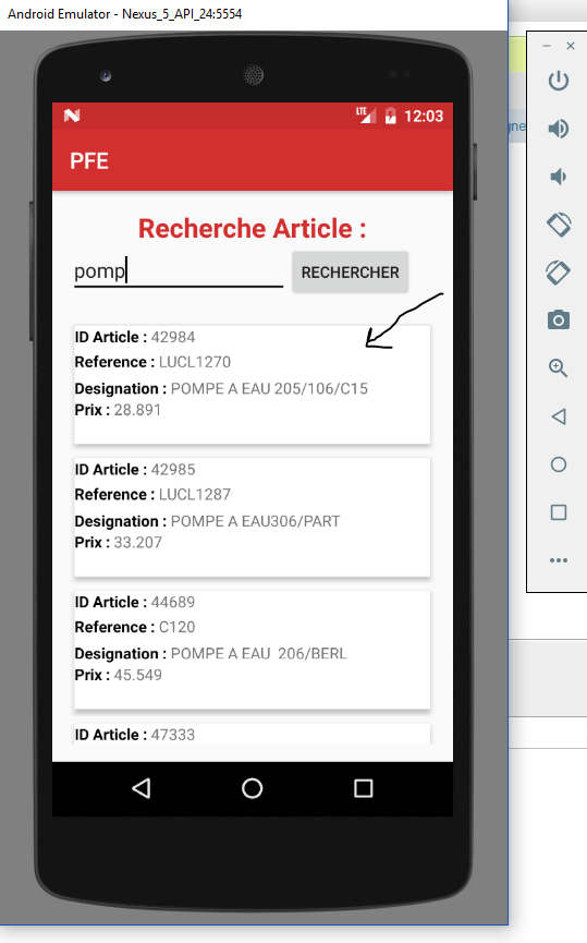 android RecyclerView click on item, take some data then go to another