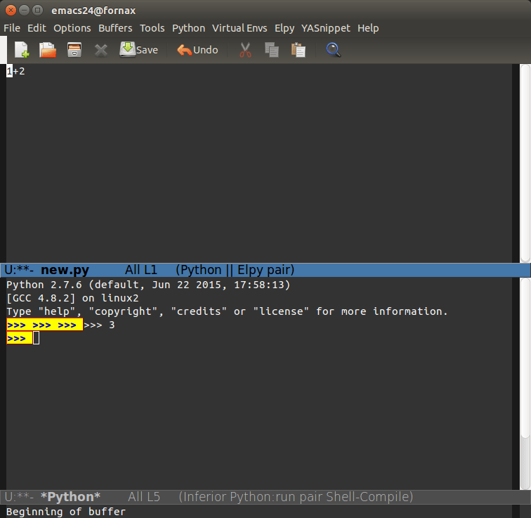 Emacs python echo command with elpy Stack Overflow