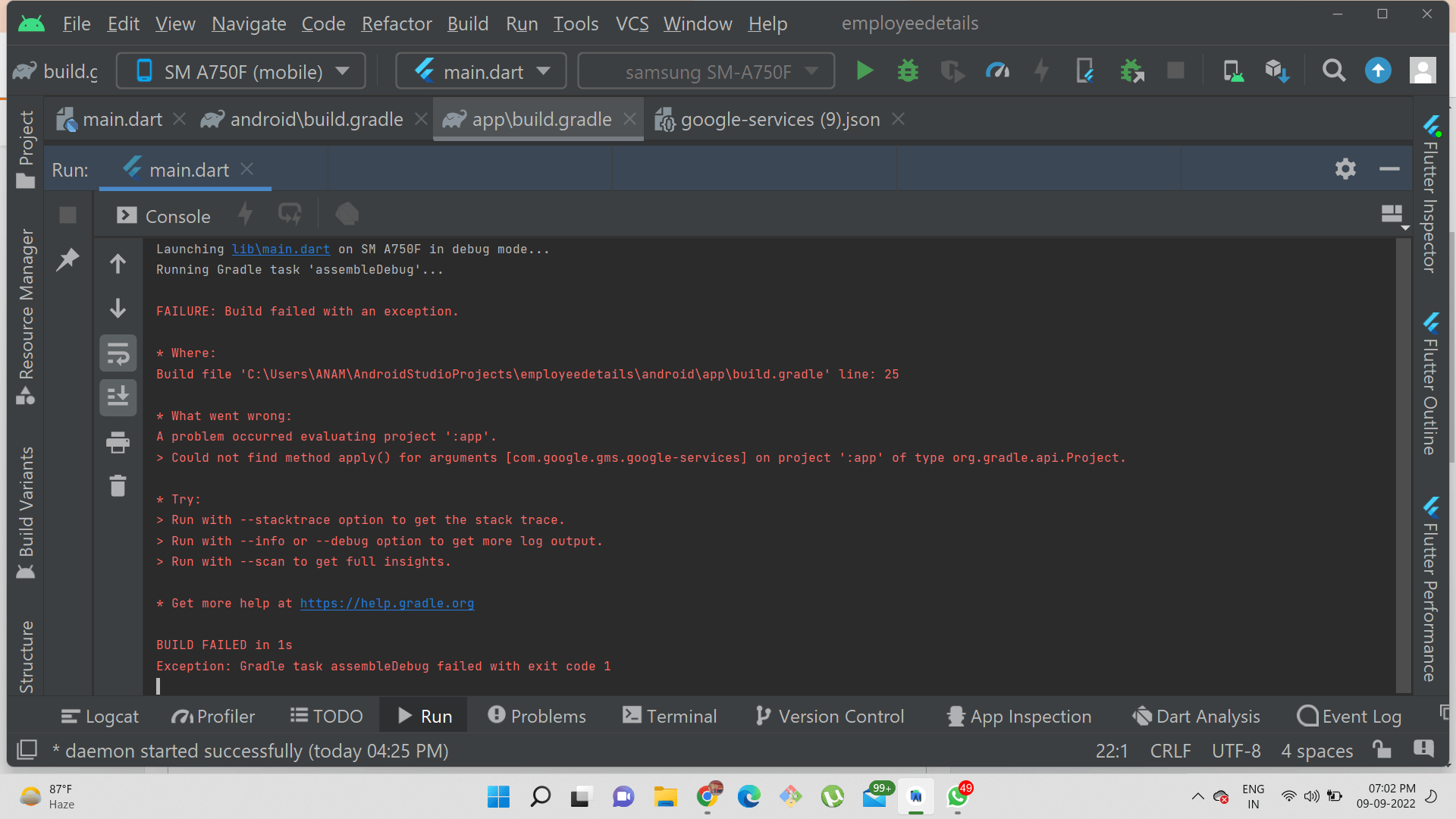flutter > Could not find method apply() for arguments