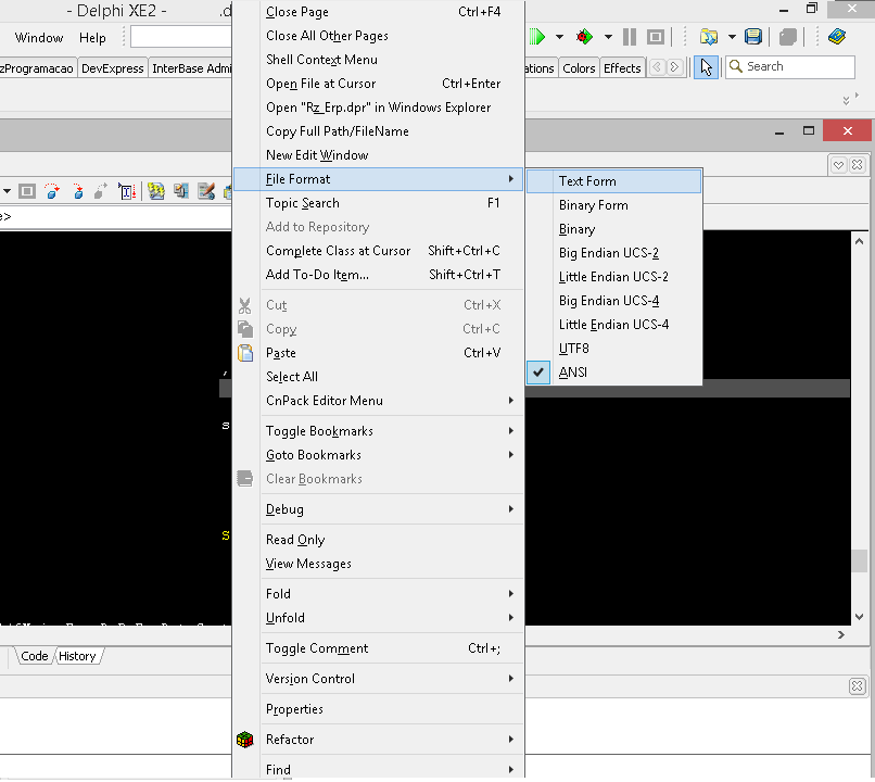 Missing File Format option after reinstall of Delphi XE2 Stack Overflow