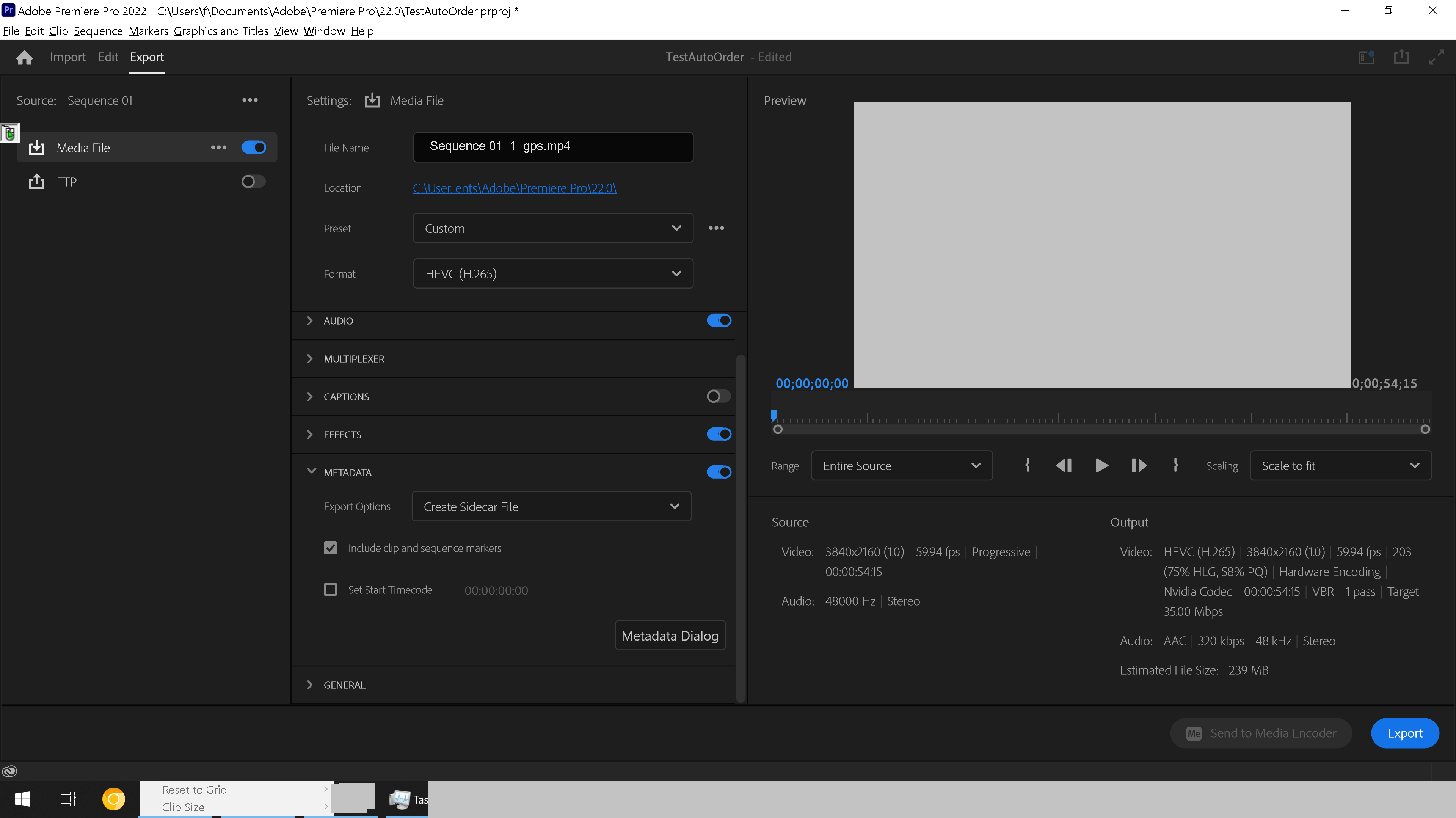 export How can I keep all the clips' metadata when exporting a