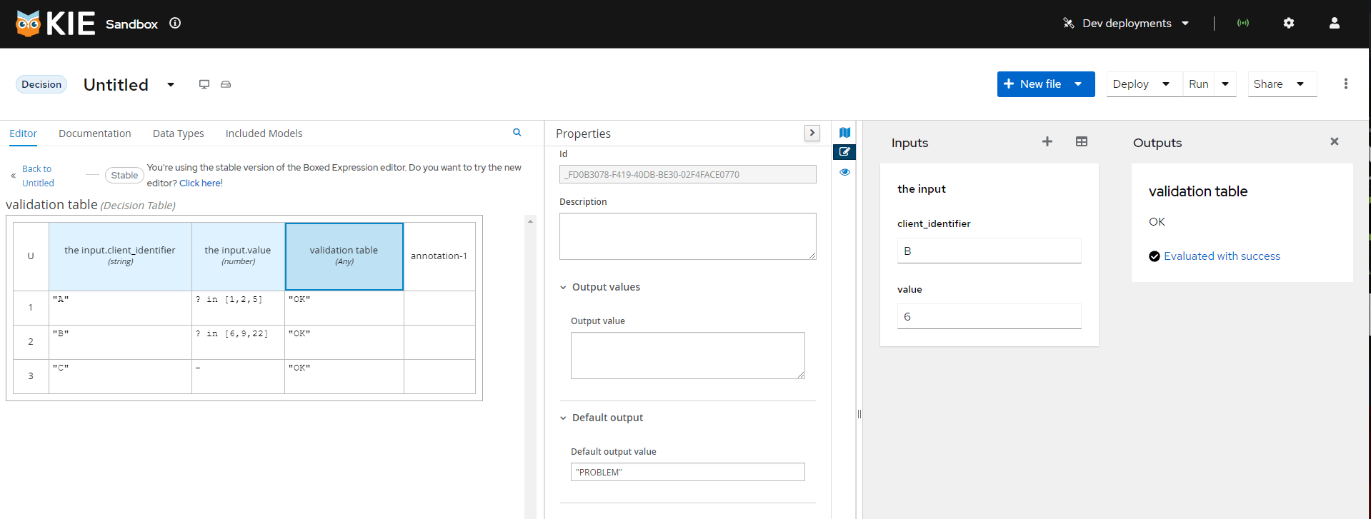 drools Red Hat Decision Manager DMN Modeling One to Many Stack