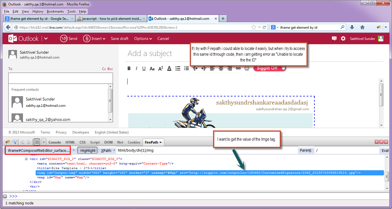 automated testing How to access element inside iframe in Java