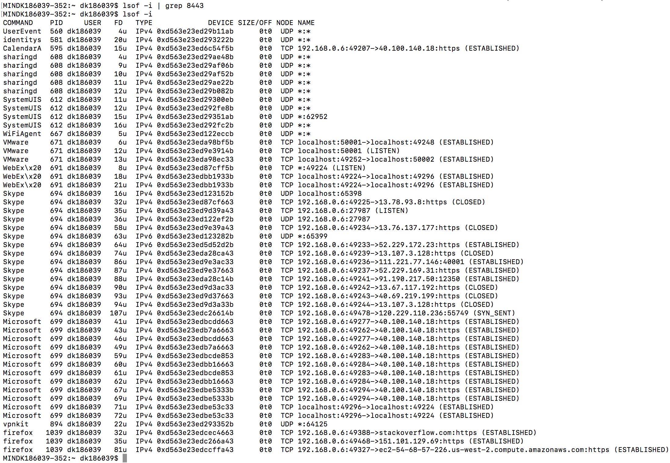 macos Identify process using a specific port Stack Overflow