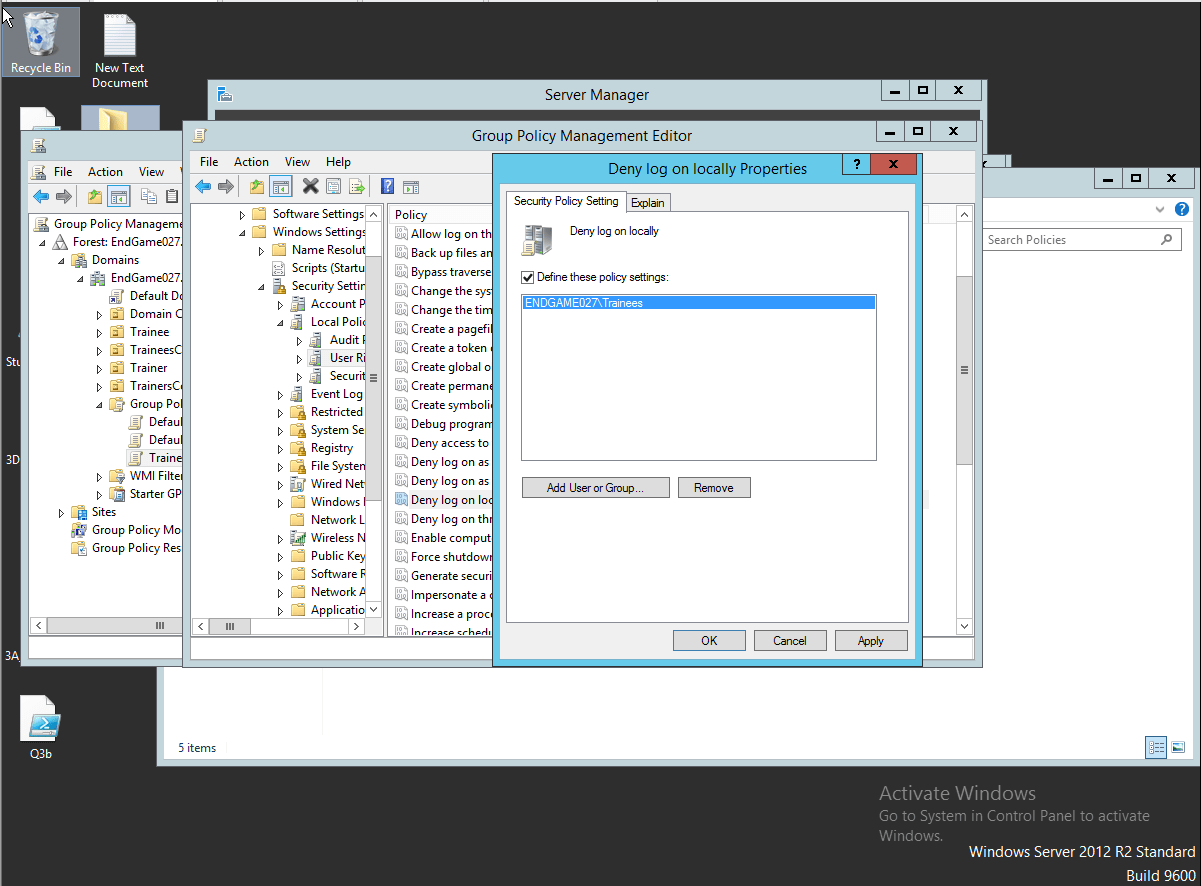 How to add user/ADGroup to a policy in GPO using Powershell script