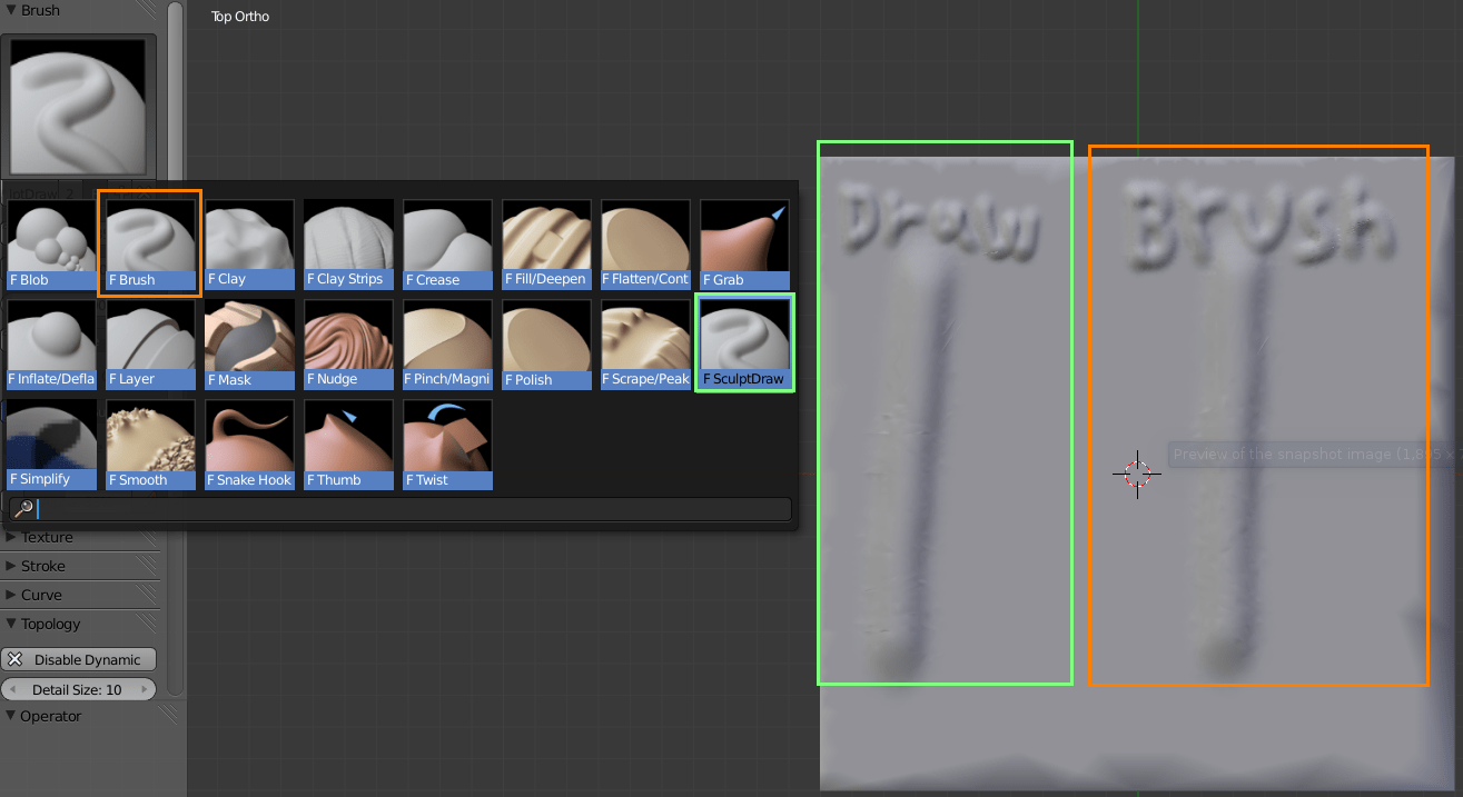 sculpting What is the difference between the SculptDraw brush and the