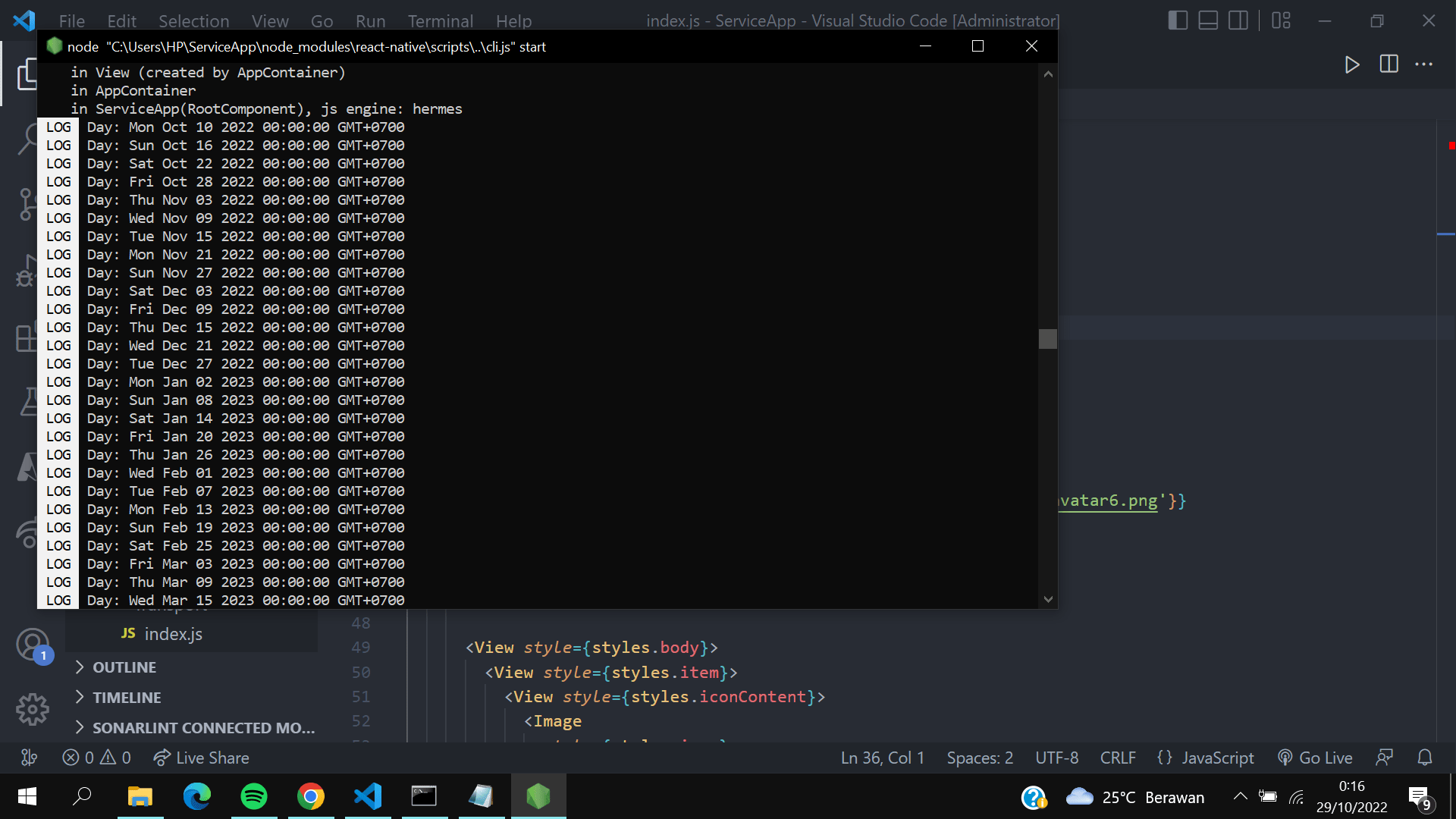 javascript How to show result of looping like console.log did in the
