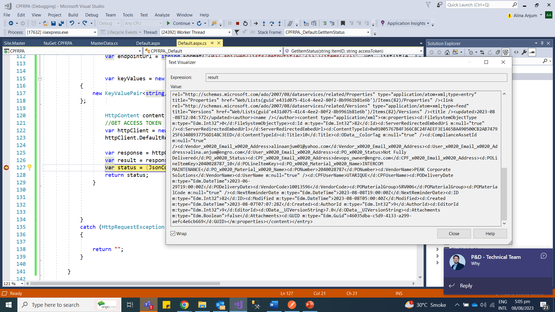 development Read Data from SharePoint Online using REST Api for
