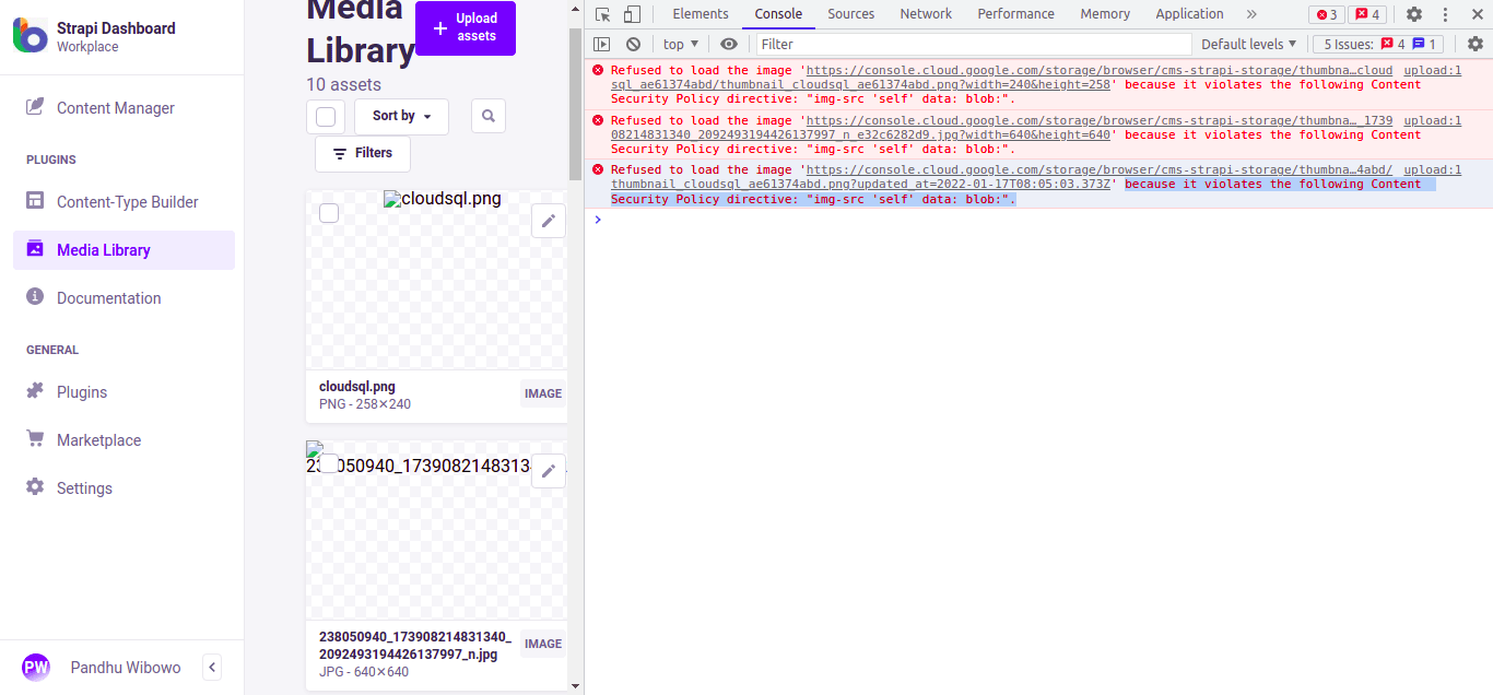 node.js Getting wrong Google Cloud Storage path in Strapi v4 Stack
