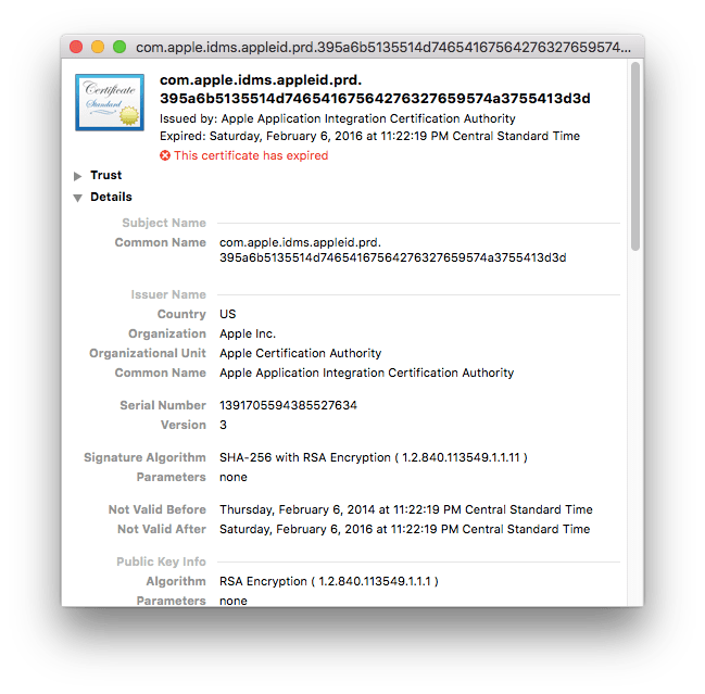 macos I have several hundred expired certificates starting with com
