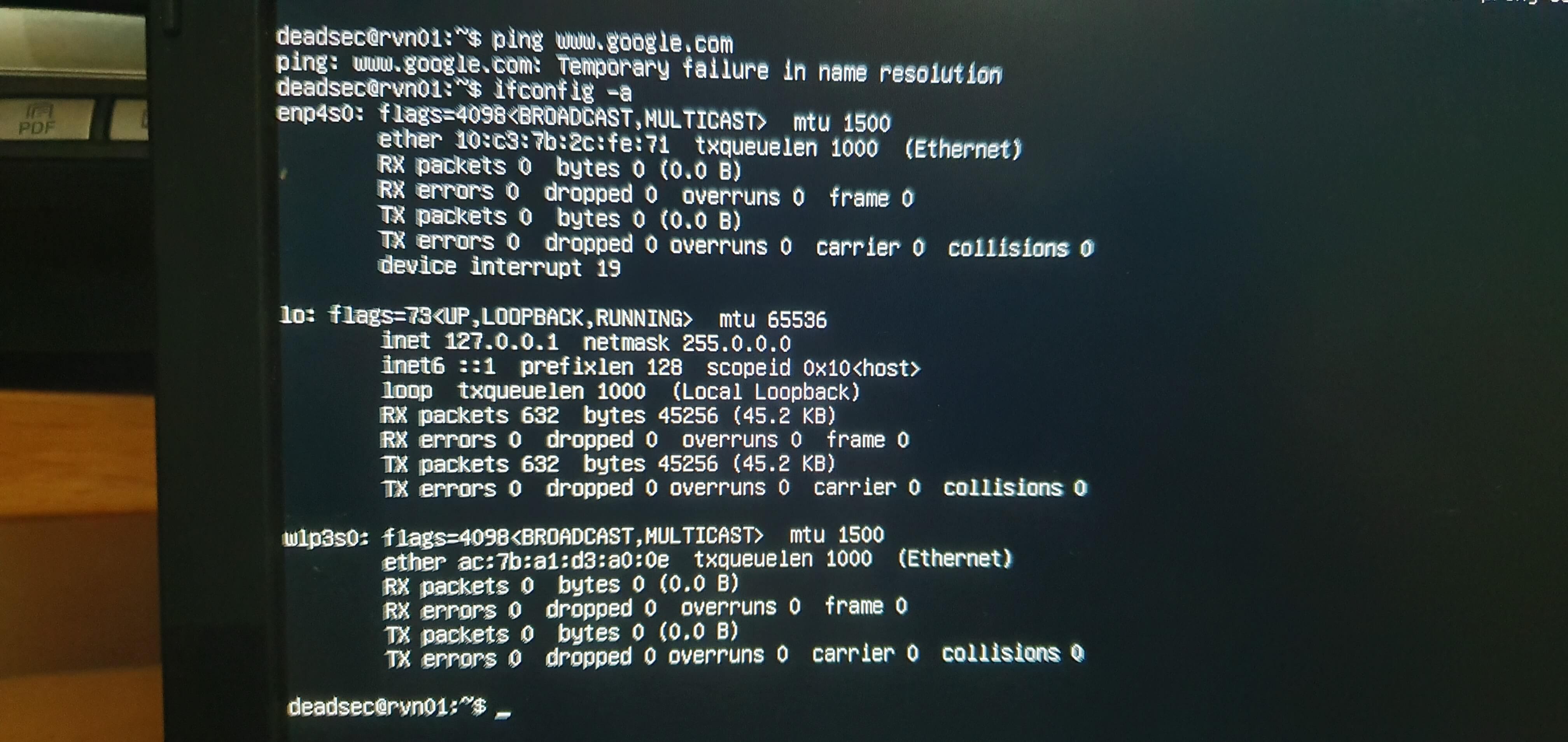 networking Ubuntu server (version 19) not detecting cable