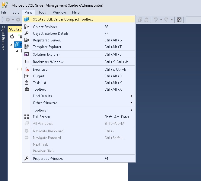 comparison Is it possible to open a SQLite database from within