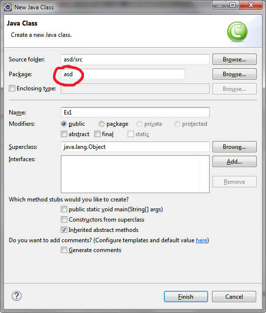 java Removing Eclipse package name Stack Overflow